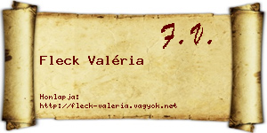 Fleck Valéria névjegykártya